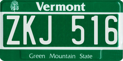 VT license plate ZKJ516