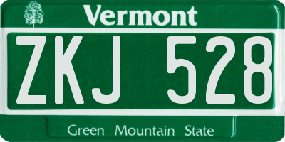 VT license plate ZKJ528
