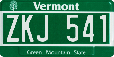 VT license plate ZKJ541