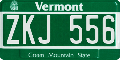 VT license plate ZKJ556