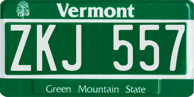 VT license plate ZKJ557
