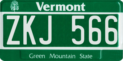 VT license plate ZKJ566