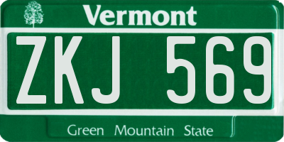 VT license plate ZKJ569