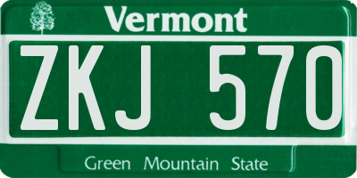 VT license plate ZKJ570