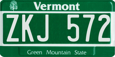 VT license plate ZKJ572
