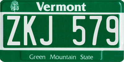 VT license plate ZKJ579