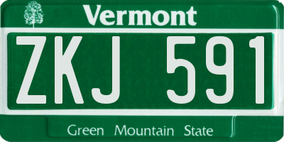 VT license plate ZKJ591