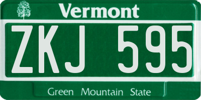 VT license plate ZKJ595