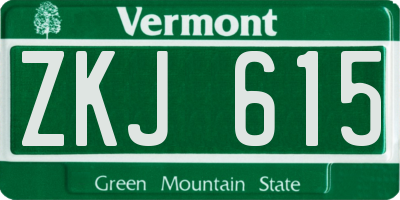 VT license plate ZKJ615