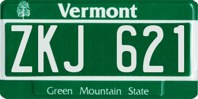 VT license plate ZKJ621