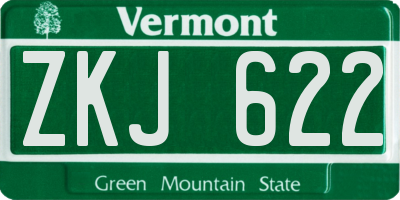 VT license plate ZKJ622