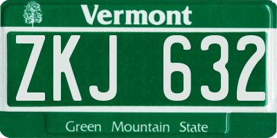 VT license plate ZKJ632