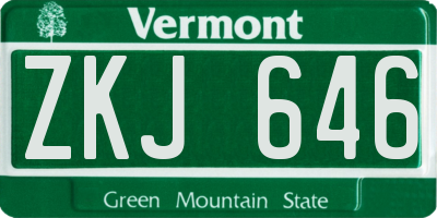 VT license plate ZKJ646