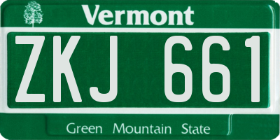 VT license plate ZKJ661