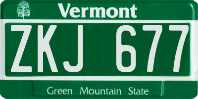 VT license plate ZKJ677