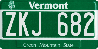 VT license plate ZKJ682