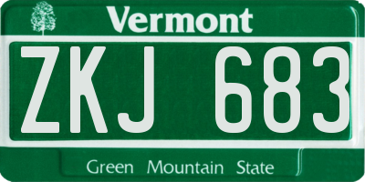 VT license plate ZKJ683