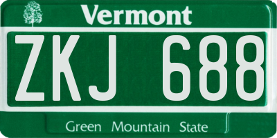 VT license plate ZKJ688
