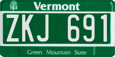 VT license plate ZKJ691