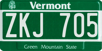 VT license plate ZKJ705