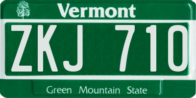 VT license plate ZKJ710
