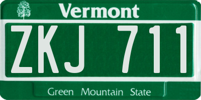 VT license plate ZKJ711