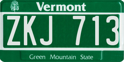 VT license plate ZKJ713