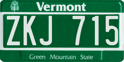 VT license plate ZKJ715