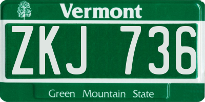 VT license plate ZKJ736