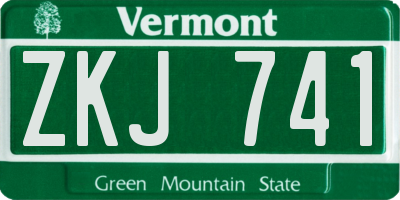 VT license plate ZKJ741