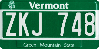 VT license plate ZKJ748