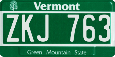VT license plate ZKJ763