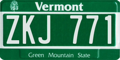 VT license plate ZKJ771