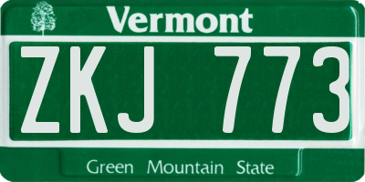 VT license plate ZKJ773