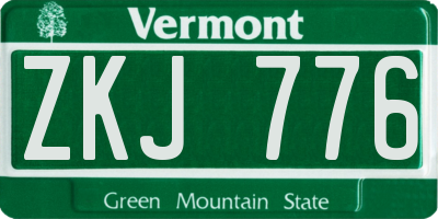 VT license plate ZKJ776