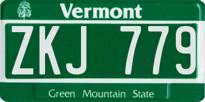 VT license plate ZKJ779