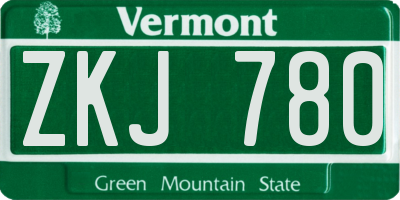 VT license plate ZKJ780