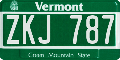 VT license plate ZKJ787