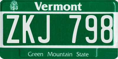 VT license plate ZKJ798