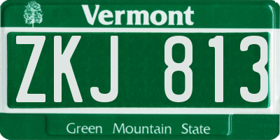 VT license plate ZKJ813