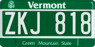 VT license plate ZKJ818