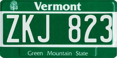 VT license plate ZKJ823