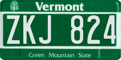 VT license plate ZKJ824