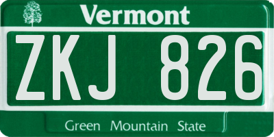 VT license plate ZKJ826