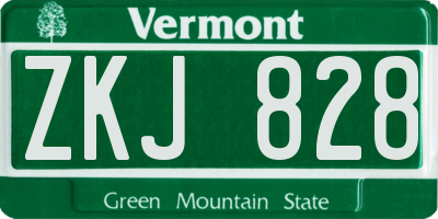 VT license plate ZKJ828