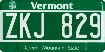 VT license plate ZKJ829
