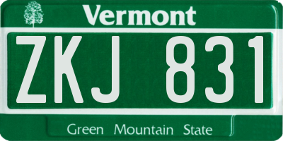 VT license plate ZKJ831