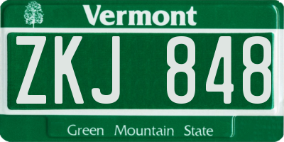 VT license plate ZKJ848