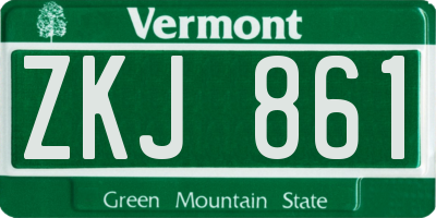 VT license plate ZKJ861