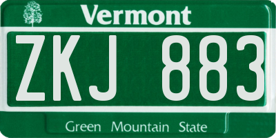 VT license plate ZKJ883